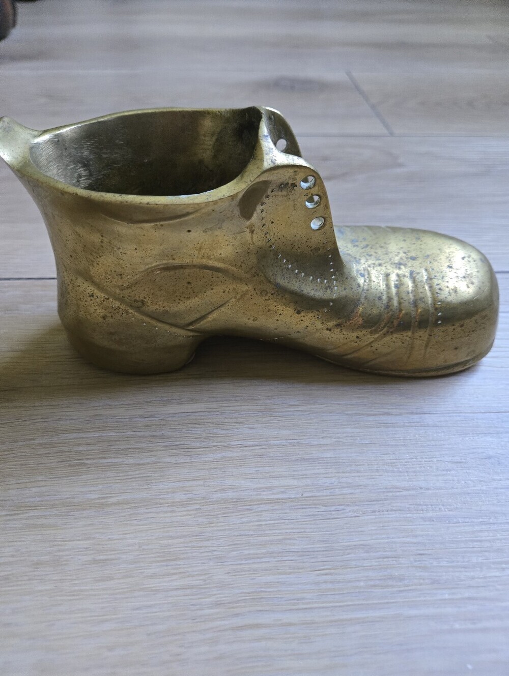 Vintage Brass Boot Shoe Paperweight Bookend Coin Change Holder
